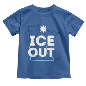 Ice Out Of Minnesota Toddler T Shirt MN Map Immigration Protest Community Resistance TS11 Royal Blue Print Your Wear