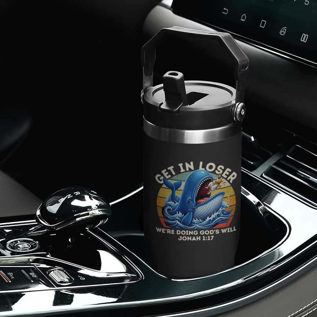 Get In Loser We're Doing God's Will Flip Straw Tumbler Funny Christian Bible TS11 Print Your Wear