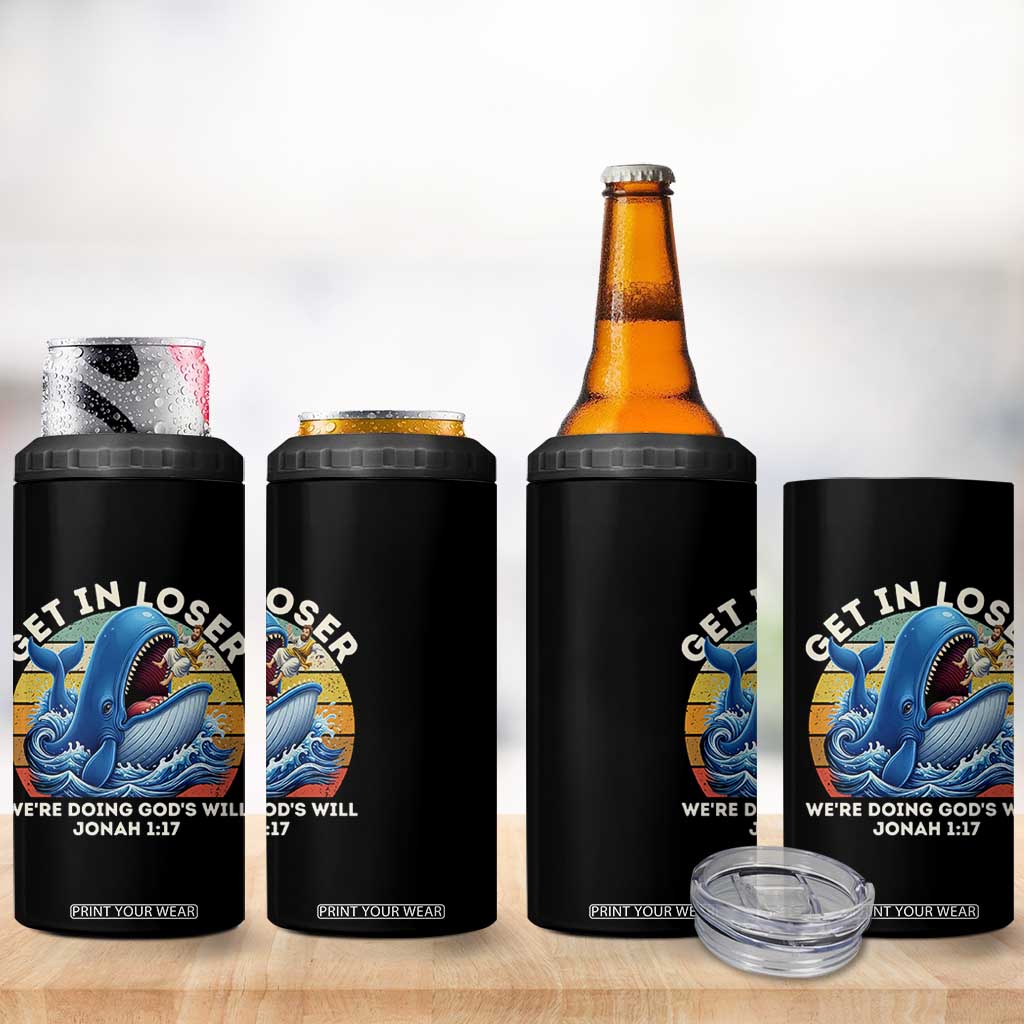 Get In Loser We're Doing God's Will 4 in 1 Can Cooler Tumbler Funny Christian Bible TS11 Print Your Wear