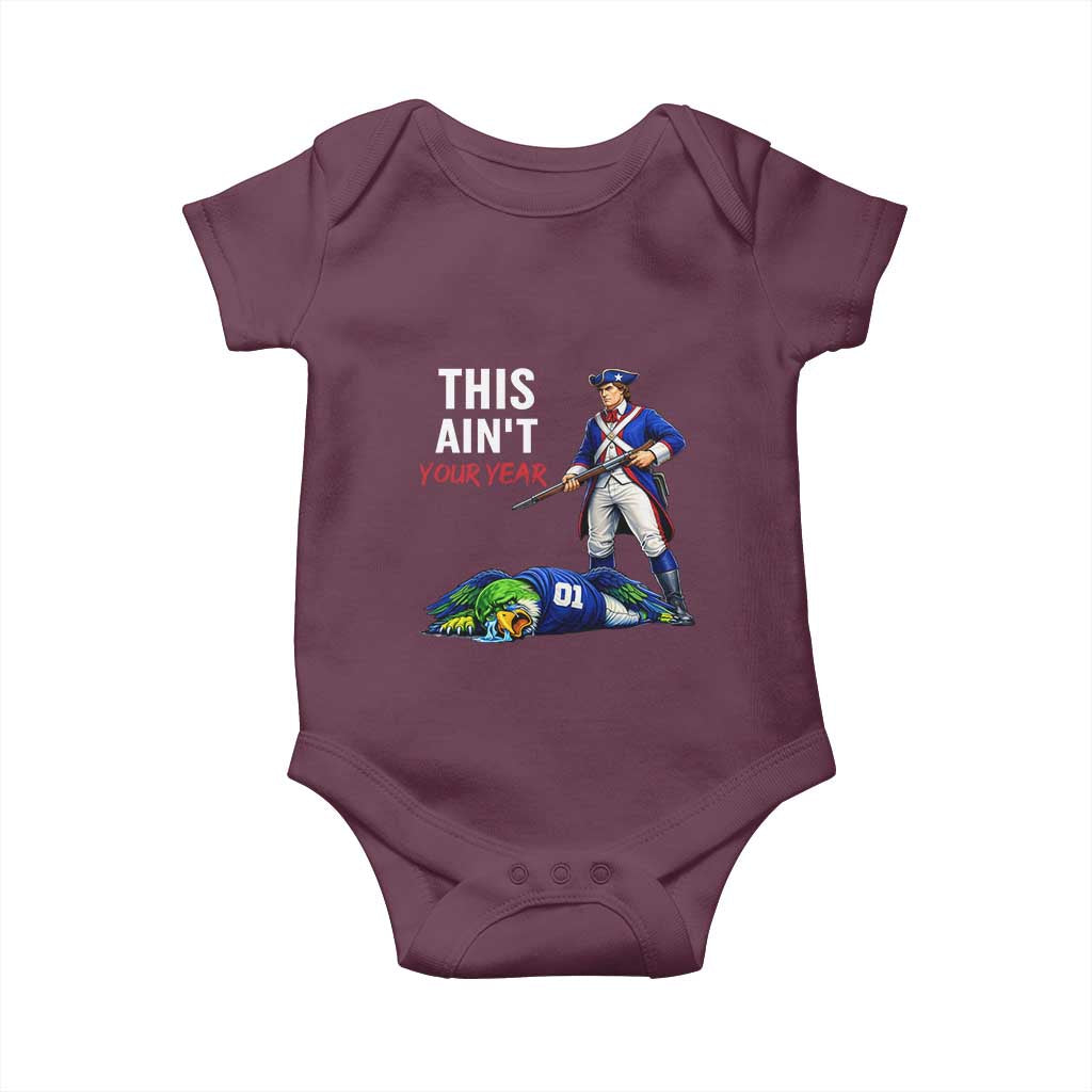 Funny Football Rivarly Baby Onesie This Aint Your Year New England Minutemen Championship TS11 Maroon Print Your Wear