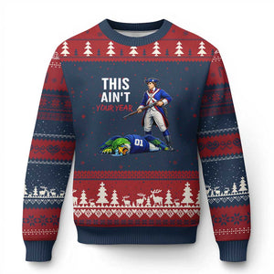 Funny Football Rivarly Ugly Christmas Sweater This Aint Your Year New England Minutemen Championship TS11 Navy Red Print Your Wear