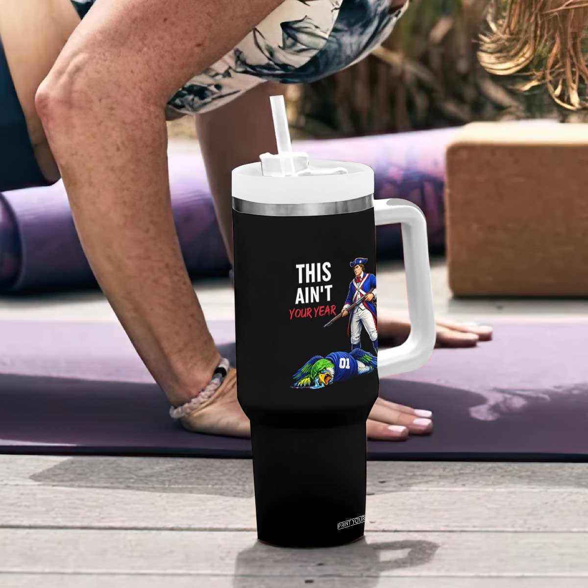 Funny Football Rivarly Tumbler With Handle This Aint Your Year New England Minutemen Championship TS11 Print Your Wear