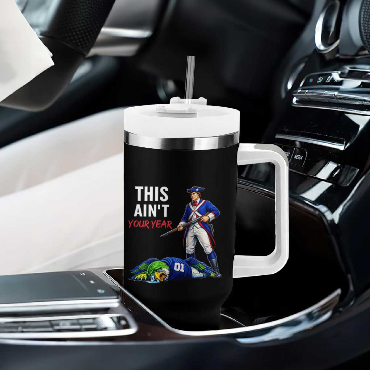Funny Football Rivarly Tumbler With Handle This Aint Your Year New England Minutemen Championship TS11 Print Your Wear