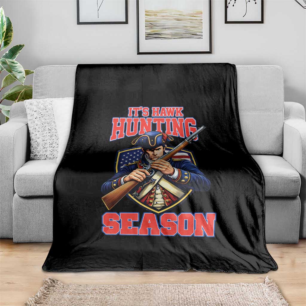 Funny New England Minutemen Football Rivarly Throw Blanket It Is Hawk Hunting Season TS11 Print Your Wear