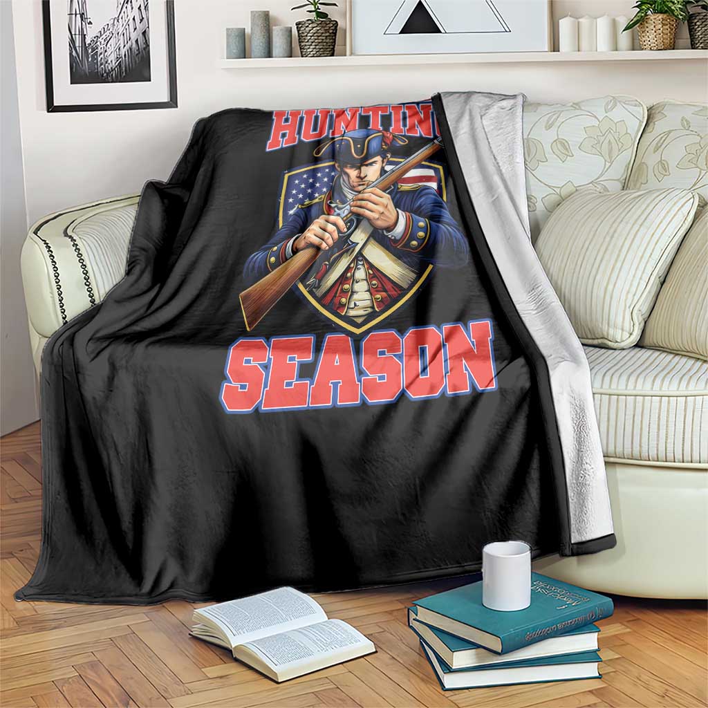 Funny New England Minutemen Football Rivarly Throw Blanket It Is Hawk Hunting Season TS11 Print Your Wear