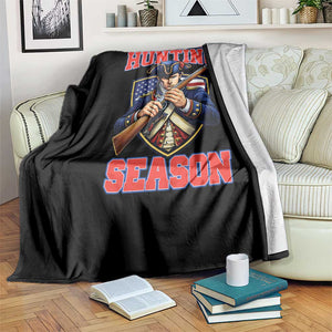 Funny New England Minutemen Football Rivarly Throw Blanket It Is Hawk Hunting Season TS11 Print Your Wear