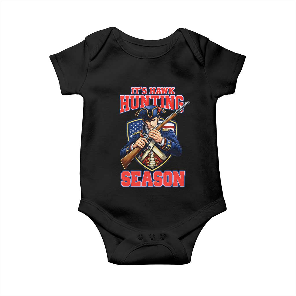 Funny New England Minutemen Football Rivarly Baby Onesie It Is Hawk Hunting Season TS11 Black Print Your Wear