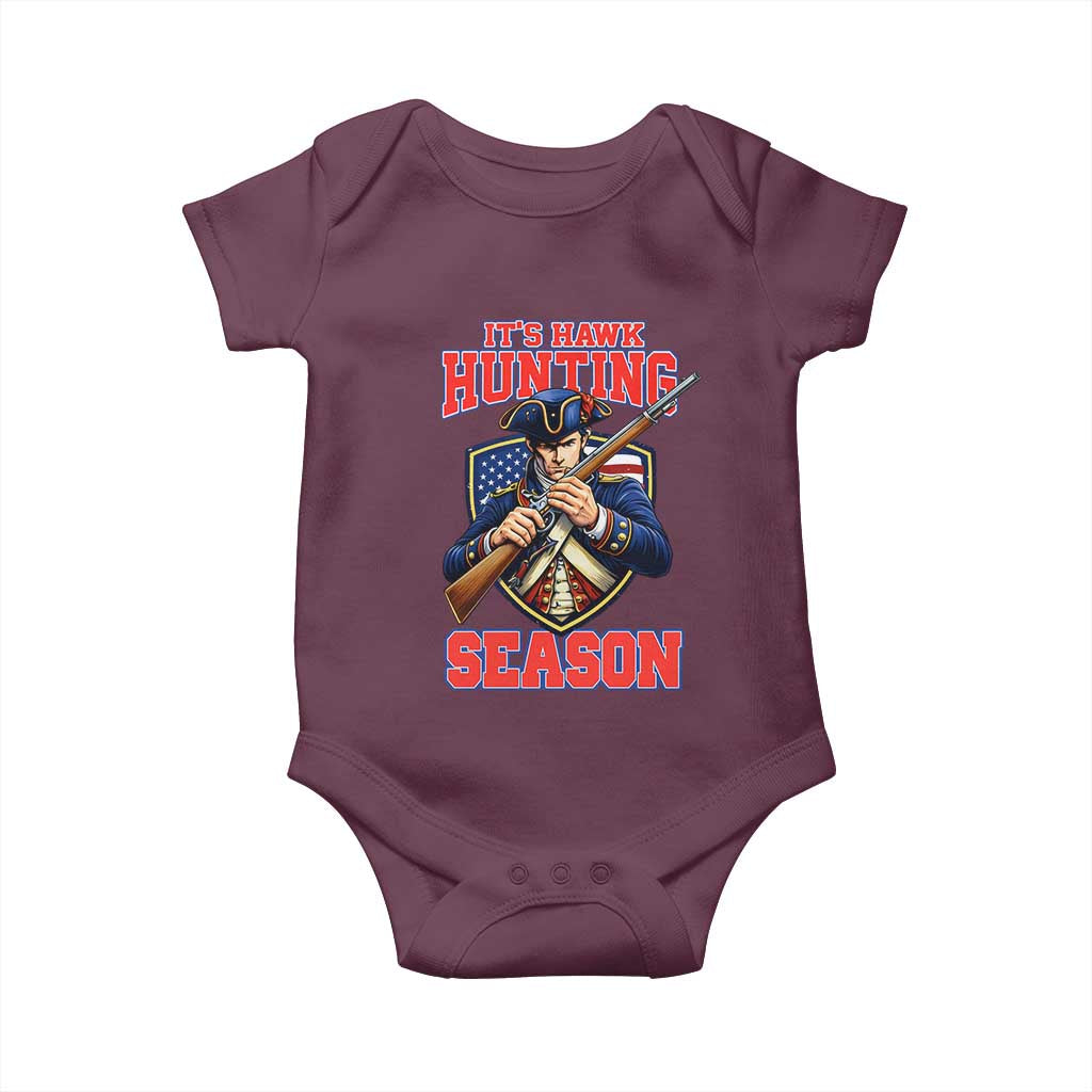 Funny New England Minutemen Football Rivarly Baby Onesie It Is Hawk Hunting Season TS11 Maroon Print Your Wear