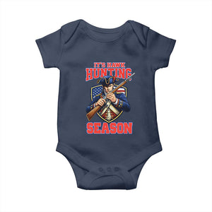 Funny New England Minutemen Football Rivarly Baby Onesie It Is Hawk Hunting Season TS11 Navy Print Your Wear