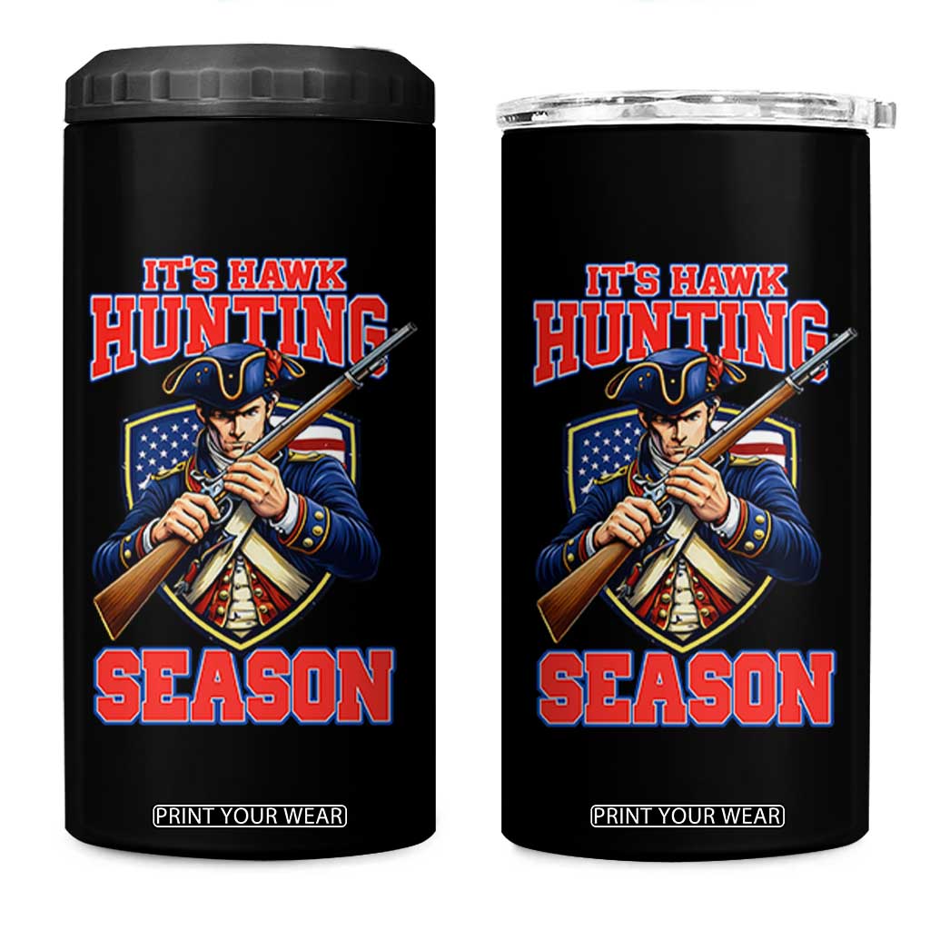 Funny New England Minutemen Football Rivarly 4 in 1 Can Cooler Tumbler It Is Hawk Hunting Season TS11 One Size: 16 oz Black Print Your Wear
