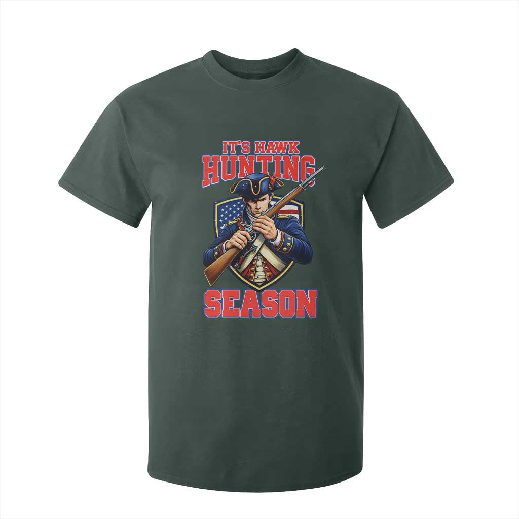 Funny New England Minutemen Football Rivarly T Shirt For Kid It Is Hawk Hunting Season TS11 Dark Forest Green Print Your Wear