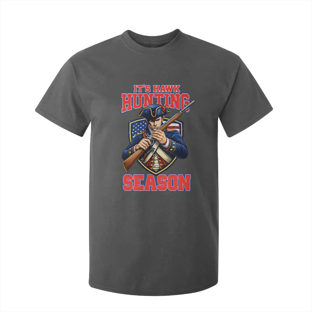 Funny New England Minutemen Football Rivarly T Shirt For Kid It Is Hawk Hunting Season TS11 Dark Heather Print Your Wear