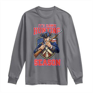 Funny New England Minutemen Football Rivarly Long Sleeve Shirt It Is Hawk Hunting Season TS11 Charcoal Print Your Wear