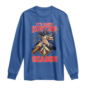 Funny New England Minutemen Football Rivarly Long Sleeve Shirt It Is Hawk Hunting Season TS11 Royal Blue Print Your Wear