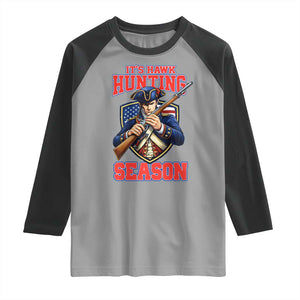 Funny New England Minutemen Football Rivarly Raglan Shirt It Is Hawk Hunting Season TS11 Sport Gray Black Print Your Wear