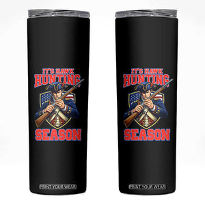 Funny New England Minutemen Football Rivarly Skinny Tumbler It Is Hawk Hunting Season TS11 Black Print Your Wear