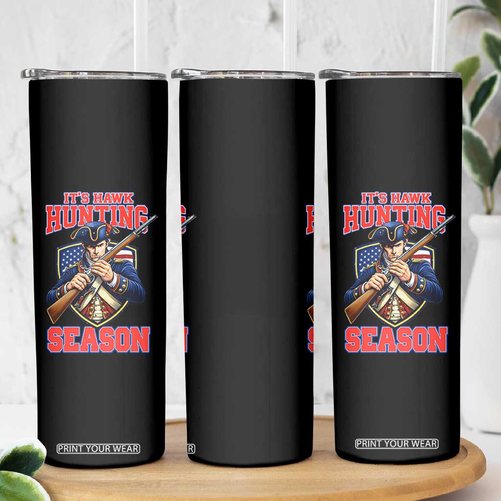 Funny New England Minutemen Football Rivarly Skinny Tumbler It Is Hawk Hunting Season TS11 Print Your Wear