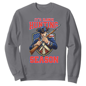 Funny New England Minutemen Football Rivarly Sweatshirt It Is Hawk Hunting Season TS11 Charcoal Print Your Wear