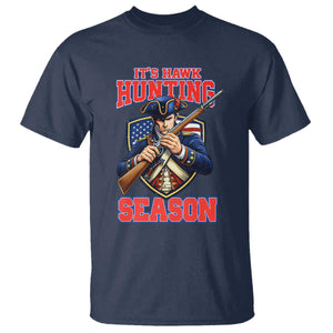 Funny New England Minutemen Football Rivarly T Shirt It Is Hawk Hunting Season TS11 Navy Print Your Wear