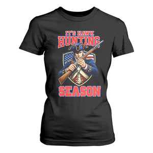 Funny New England Minutemen Football Rivarly T Shirt For Women It Is Hawk Hunting Season TS11 Black Print Your Wear