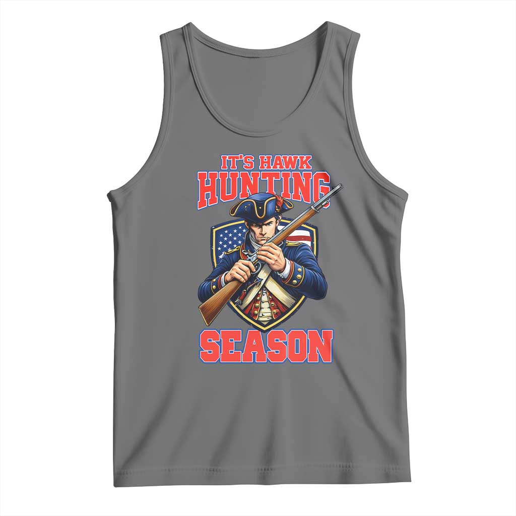 Funny New England Minutemen Football Rivarly Tank Top It Is Hawk Hunting Season TS11 Black Heather Print Your Wear