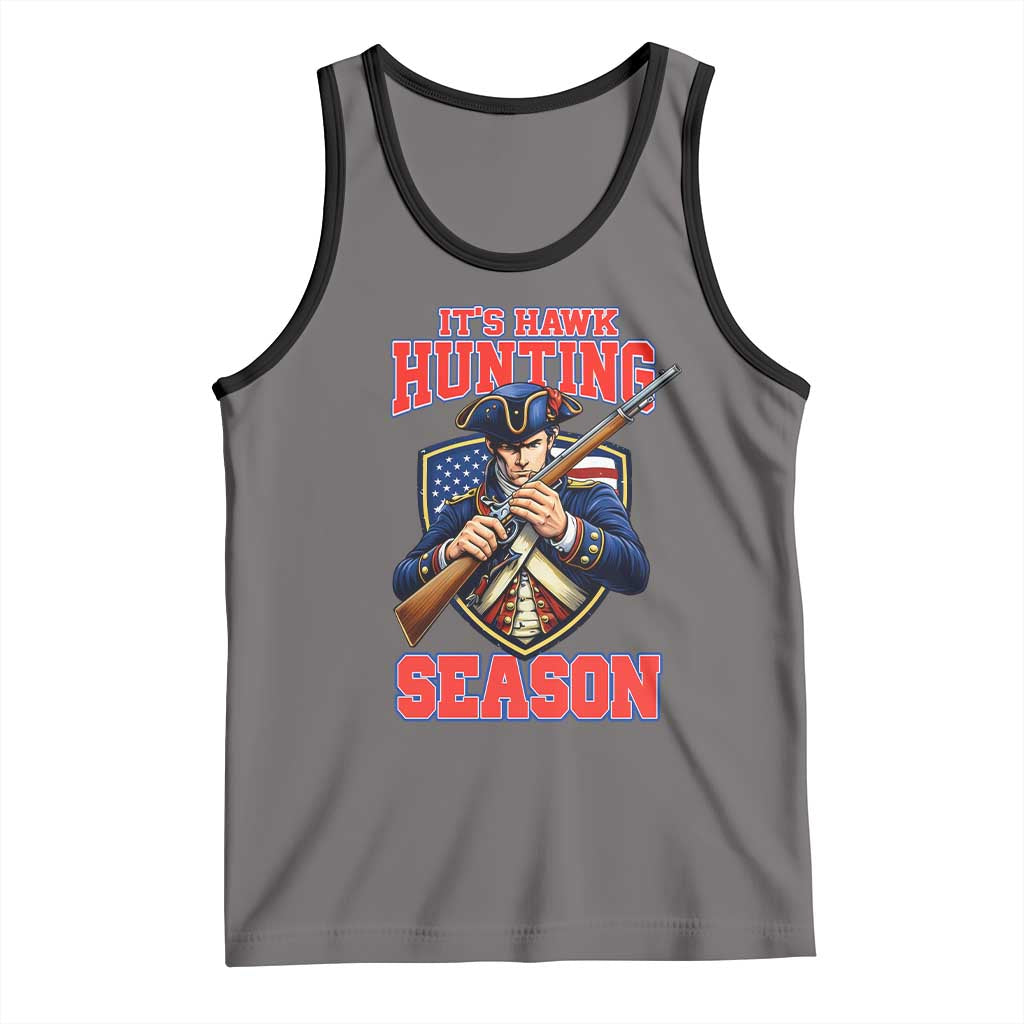 Funny New England Minutemen Football Rivarly Tank Top It Is Hawk Hunting Season TS11 Deep Heather Black Print Your Wear