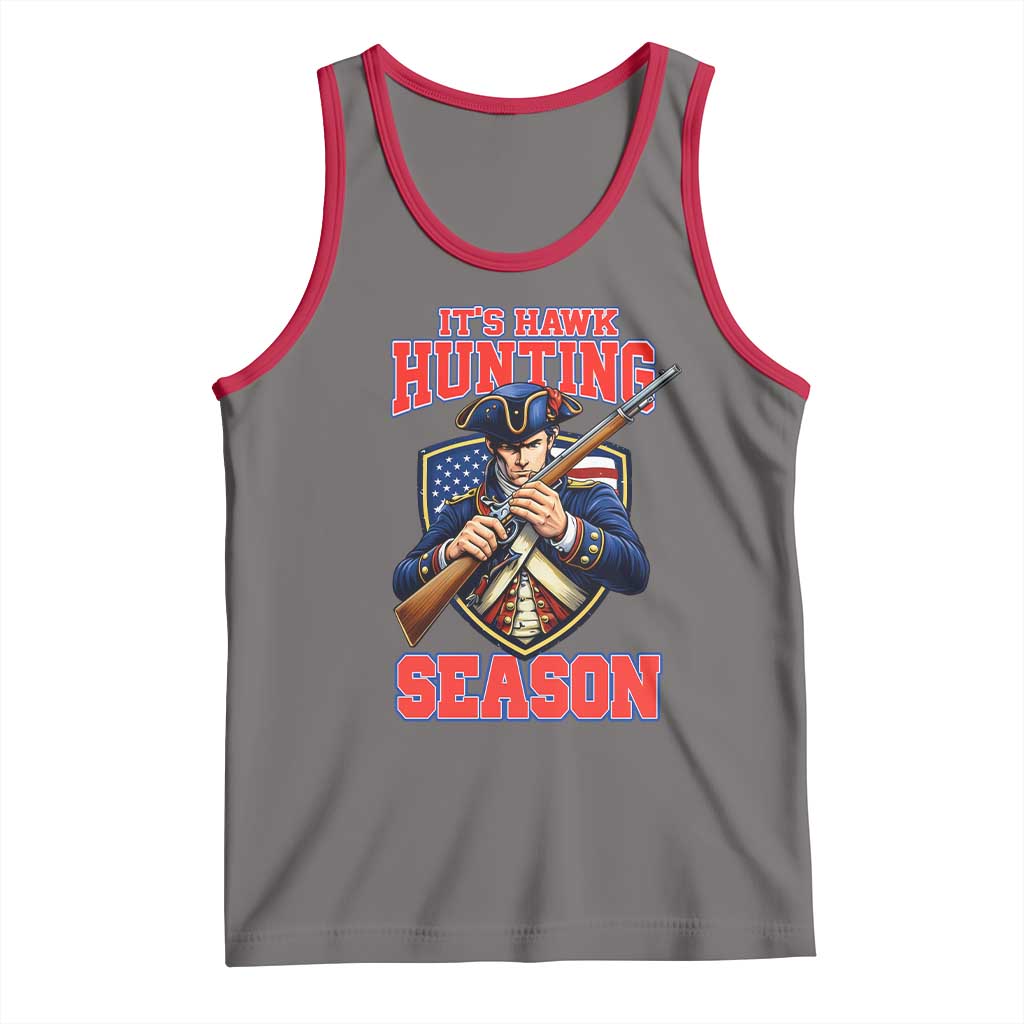 Funny New England Minutemen Football Rivarly Tank Top It Is Hawk Hunting Season TS11 Deep Heather Red Print Your Wear