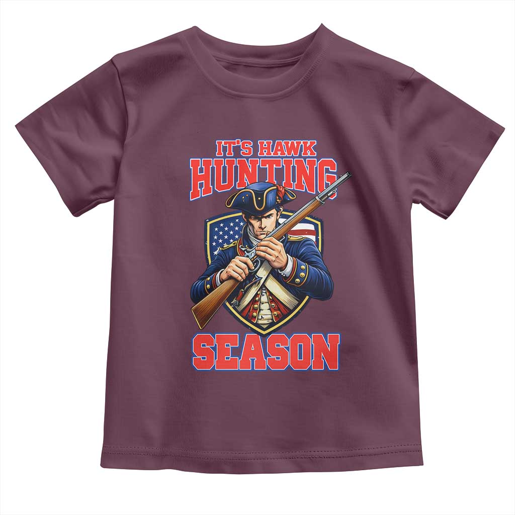 Funny New England Minutemen Football Rivarly Toddler T Shirt It Is Hawk Hunting Season TS11 Maroon Print Your Wear