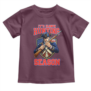 Funny New England Minutemen Football Rivarly Toddler T Shirt It Is Hawk Hunting Season TS11 Maroon Print Your Wear