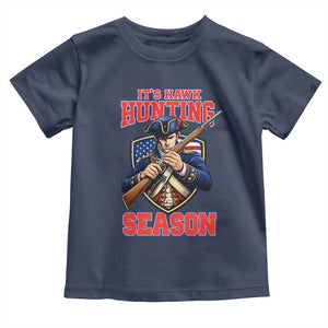 Funny New England Minutemen Football Rivarly Toddler T Shirt It Is Hawk Hunting Season TS11 Navy Print Your Wear