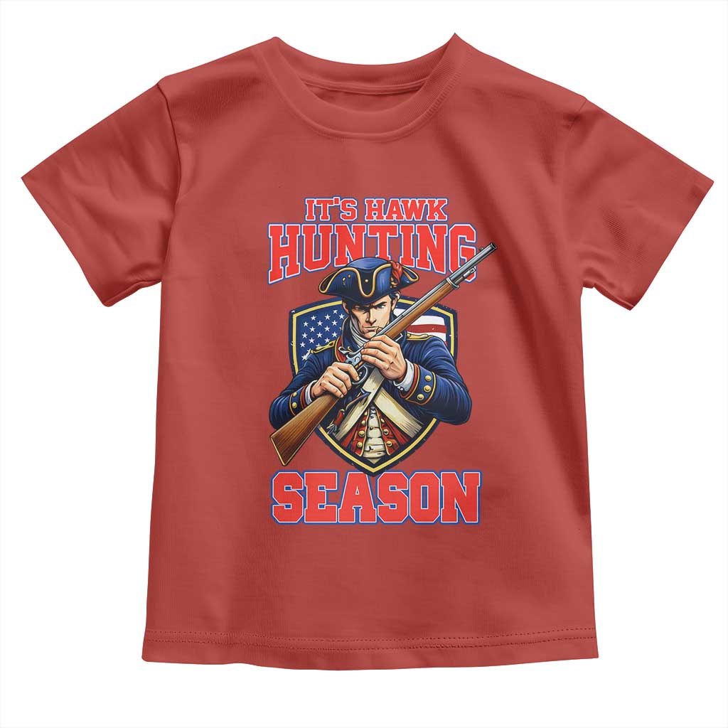 Funny New England Minutemen Football Rivarly Toddler T Shirt It Is Hawk Hunting Season TS11 Red Print Your Wear