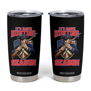 Funny New England Minutemen Football Rivarly Tumbler Cup It Is Hawk Hunting Season TS11 Black Print Your Wear