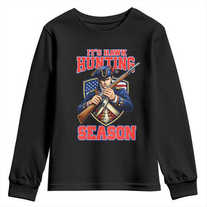 Funny New England Minutemen Football Rivarly Youth Sweatshirt It Is Hawk Hunting Season TS11 Black Print Your Wear