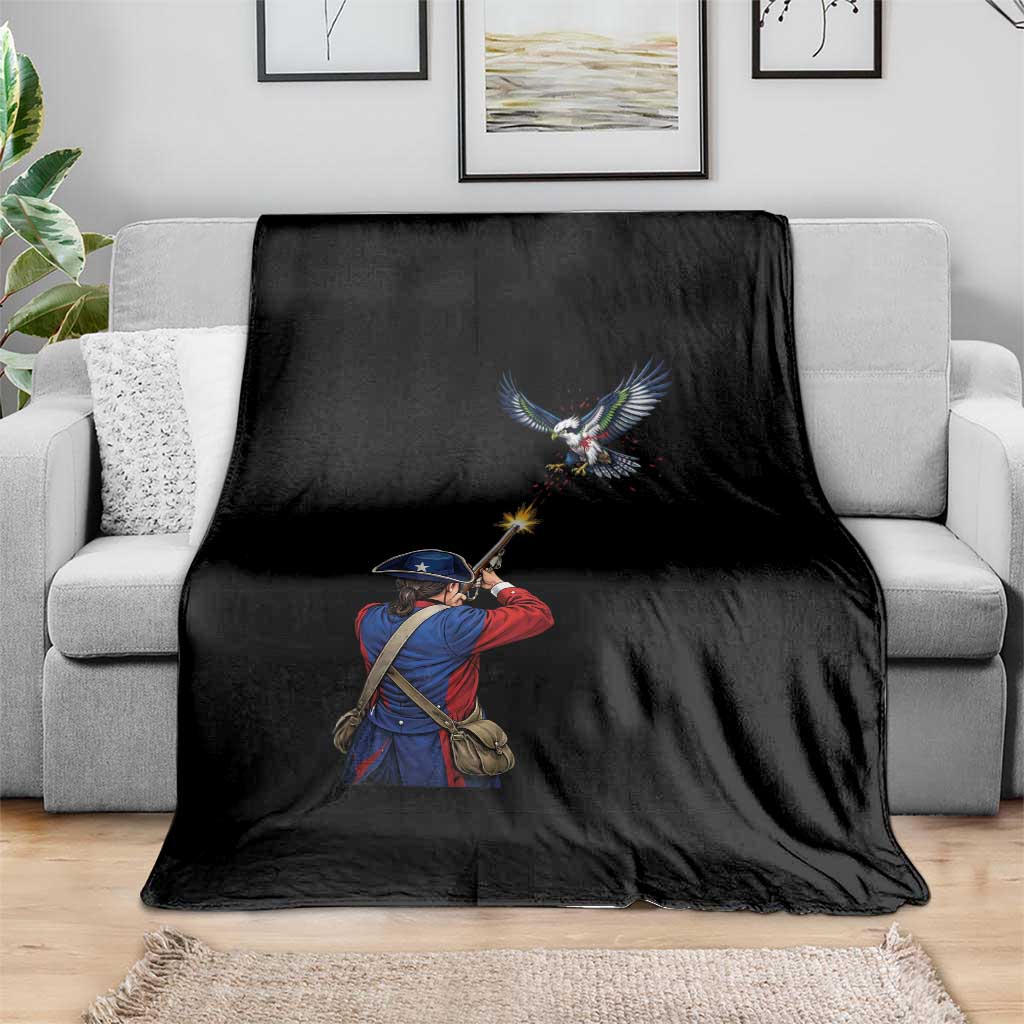 Funny Minutemen Shooting Blue and Green Hawk Football Rivalry Throw Blanket TS11 Print Your Wear