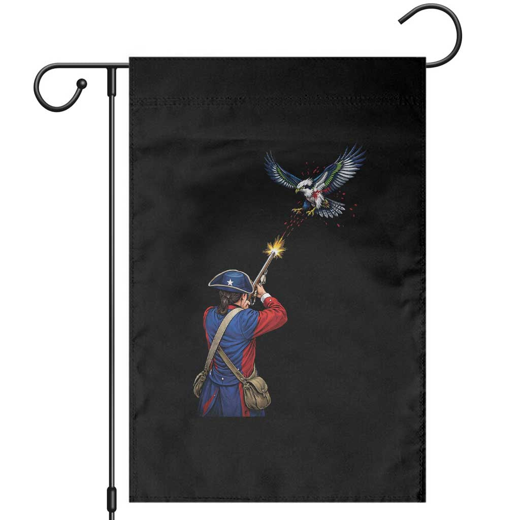 Funny Minutemen Shooting Blue and Green Hawk Football Rivalry Garden Flag TS11 Black Print Your Wear