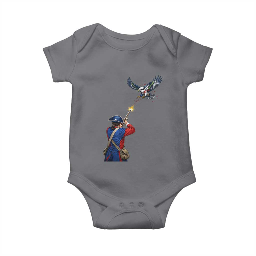 Funny Minutemen Shooting Blue and Green Hawk Football Rivalry Baby Onesie TS11 Charcoal Print Your Wear