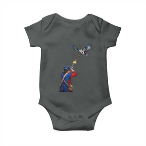 Funny Minutemen Shooting Blue and Green Hawk Football Rivalry Baby Onesie TS11 Dark Heather Print Your Wear
