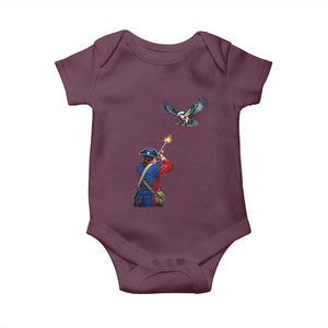 Funny Minutemen Shooting Blue and Green Hawk Football Rivalry Baby Onesie TS11 Maroon Print Your Wear
