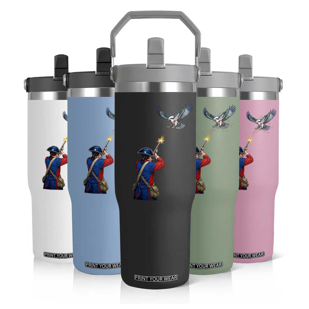 Funny Minutemen Shooting Blue and Green Hawk Football Rivalry Flip Straw Tumbler TS11 Print Your Wear