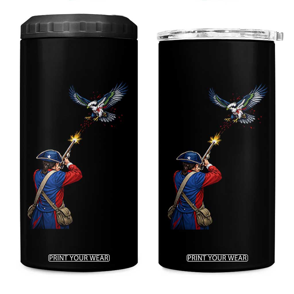 Funny Minutemen Shooting Blue and Green Hawk Football Rivalry 4 in 1 Can Cooler Tumbler TS11 One Size: 16 oz Black Print Your Wear