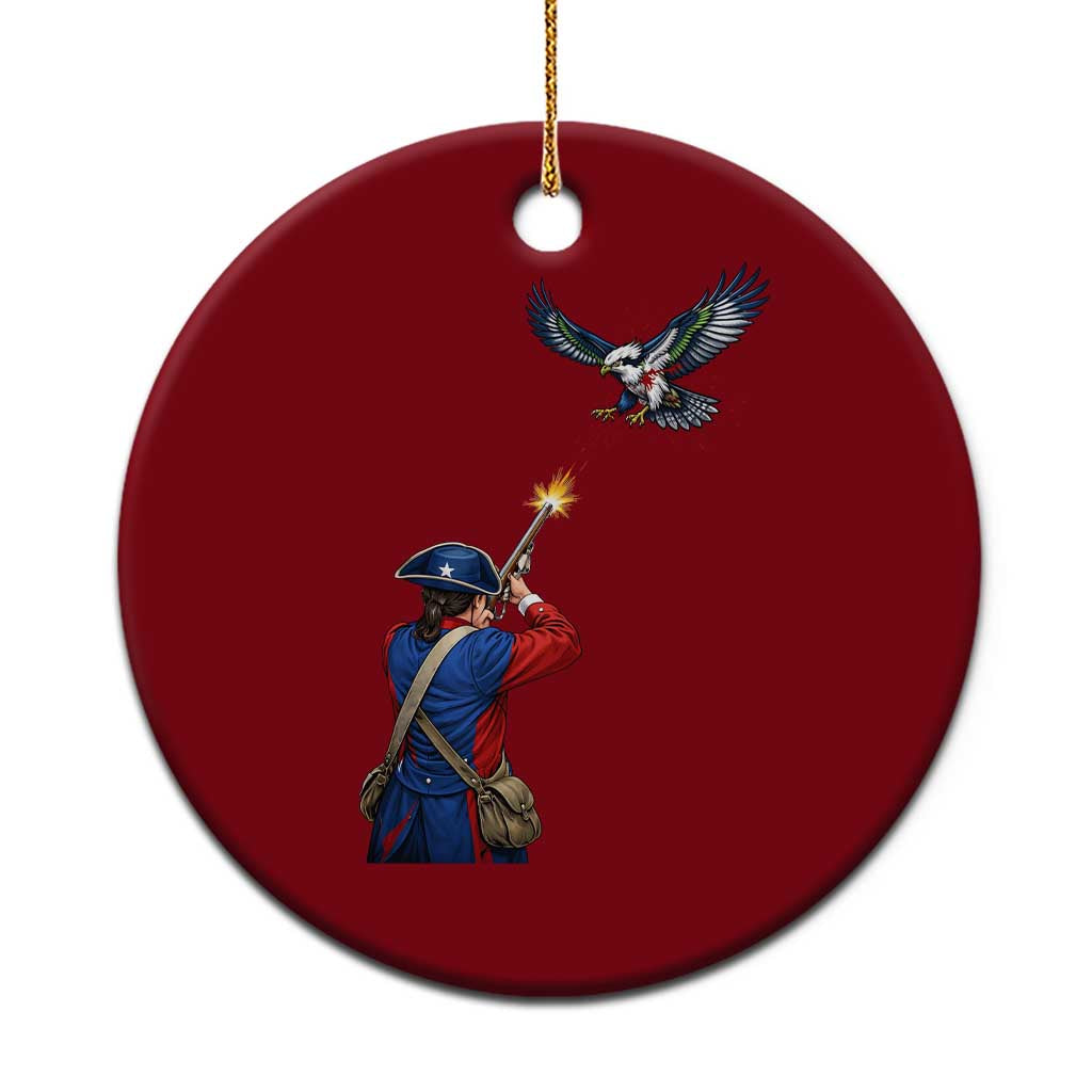 Funny Minutemen Shooting Blue and Green Hawk Football Rivalry Ceramic Ornament TS11 1pc Red Print Your Wear