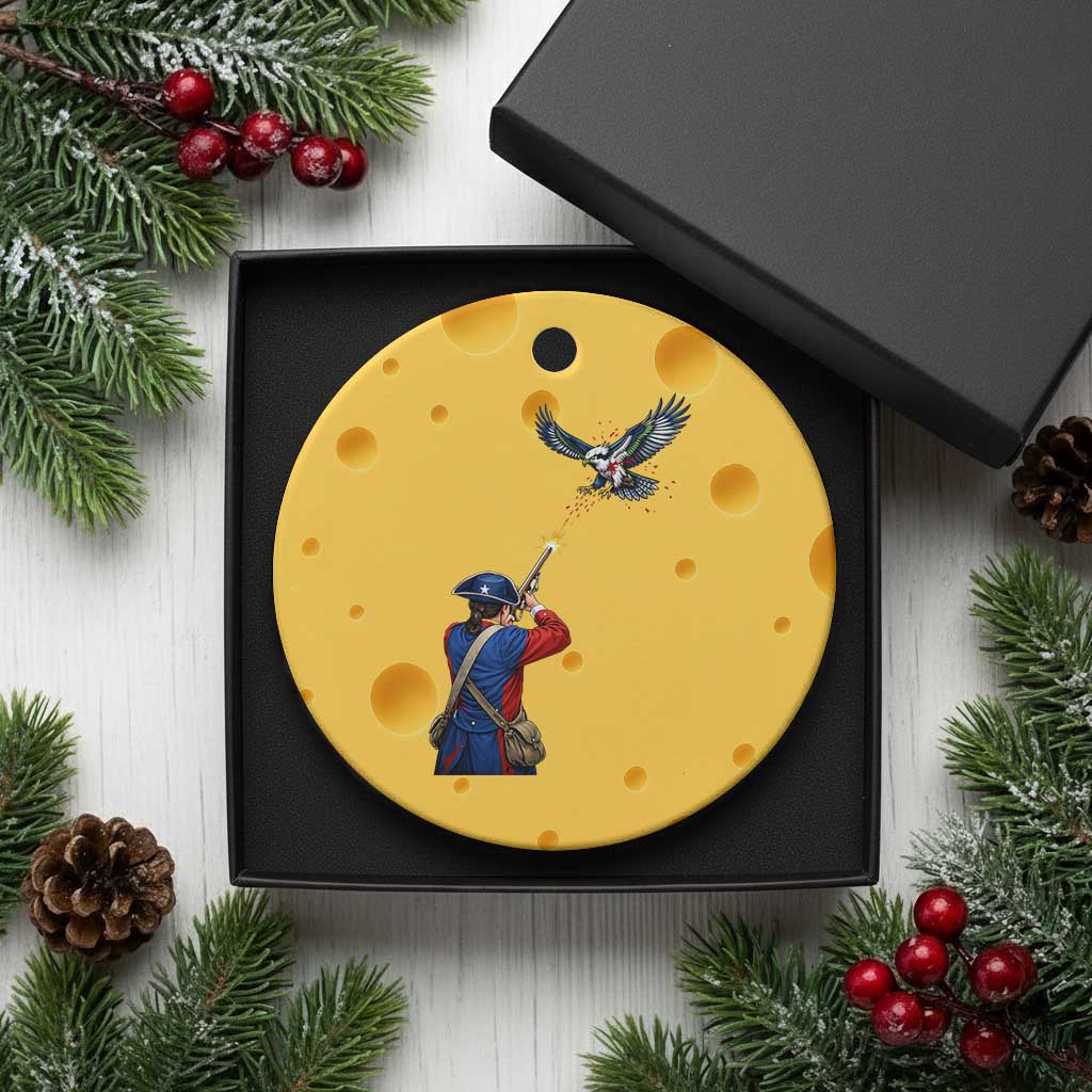 Funny Minutemen Shooting Blue and Green Hawk Football Rivalry Ceramic Ornament TS11 1pc Yellow Cheese Print Your Wear