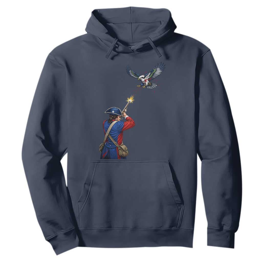 Funny Minutemen Shooting Blue and Green Hawk Football Rivalry Hoodie TS11 Navy Print Your Wear