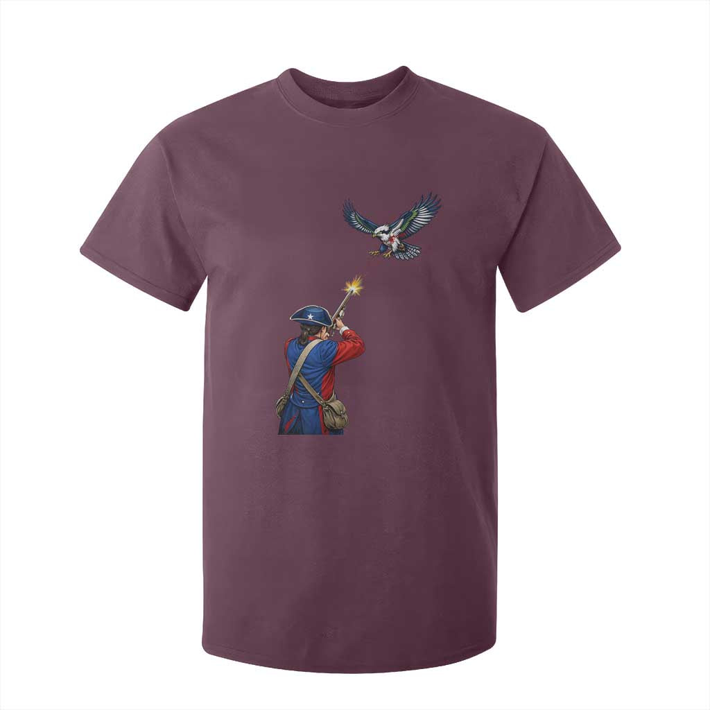 Funny Minutemen Shooting Blue and Green Hawk Football Rivalry T Shirt For Kid TS11 Maroon Print Your Wear