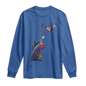 Funny Minutemen Shooting Blue and Green Hawk Football Rivalry Long Sleeve Shirt TS11 Royal Blue Print Your Wear