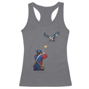 Funny Minutemen Shooting Blue and Green Hawk Football Rivalry Racerback Tank Top TS11 Charcoal Print Your Wear