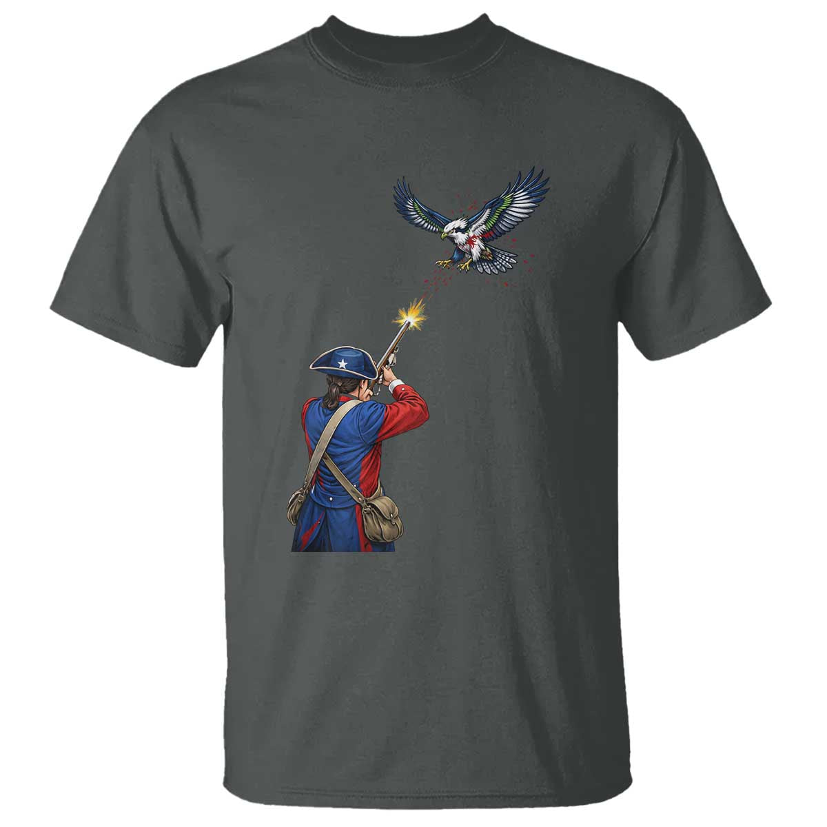 Funny Minutemen Shooting Blue and Green Hawk Football Rivalry T Shirt TS11 Dark Heather Print Your Wear