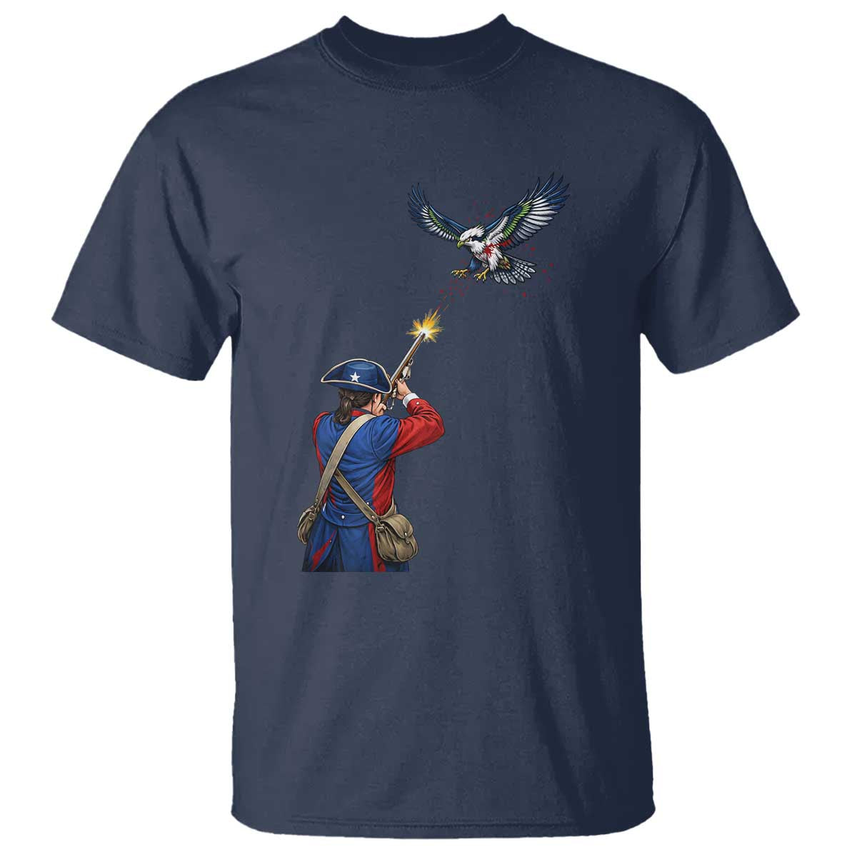 Funny Minutemen Shooting Blue and Green Hawk Football Rivalry T Shirt TS11 Navy Print Your Wear