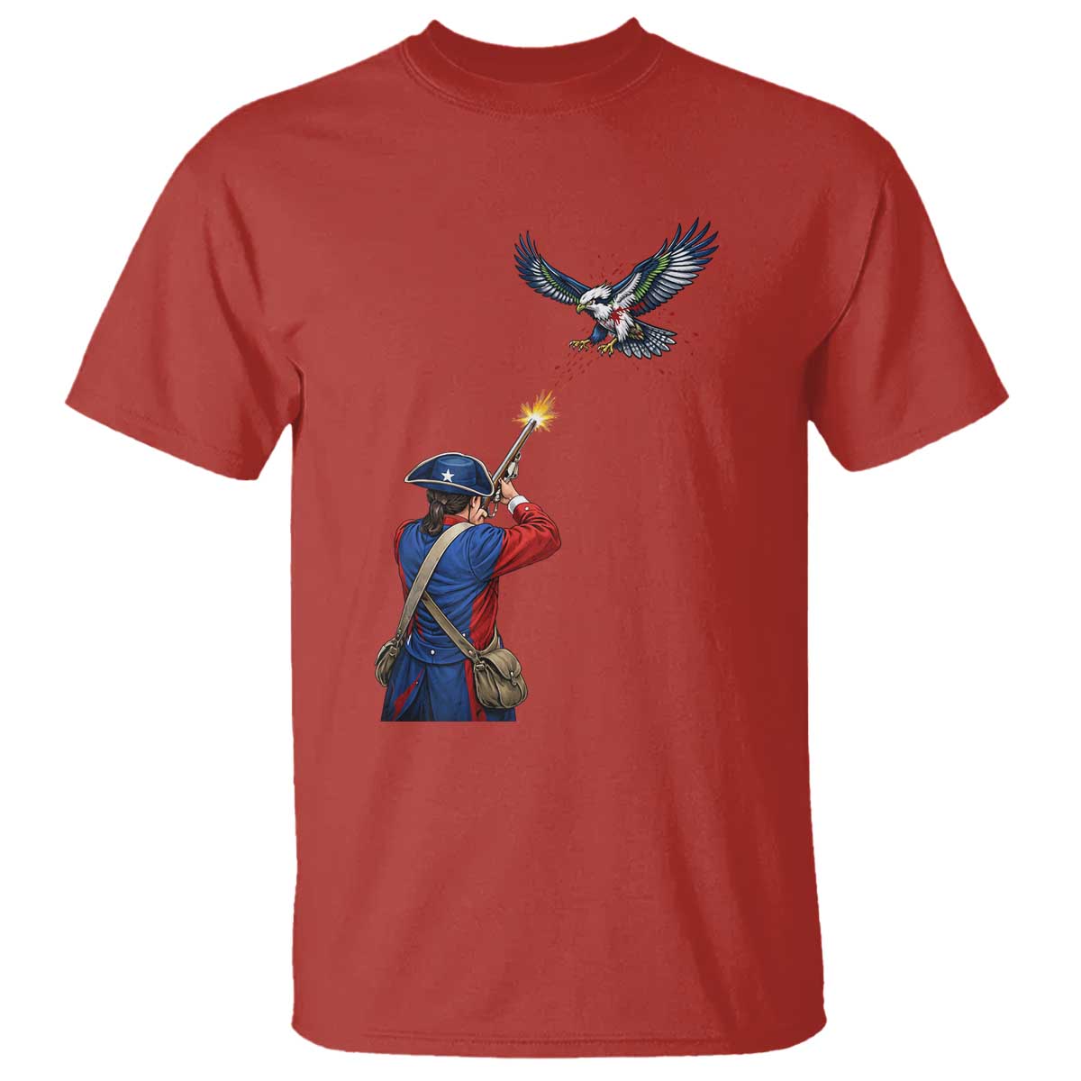 Funny Minutemen Shooting Blue and Green Hawk Football Rivalry T Shirt TS11 Red Print Your Wear