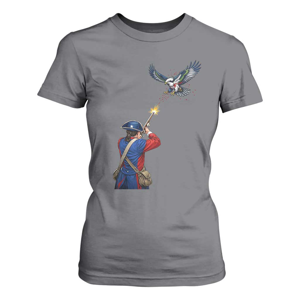 Funny Minutemen Shooting Blue and Green Hawk Football Rivalry T Shirt For Women TS11 Charcoal Print Your Wear
